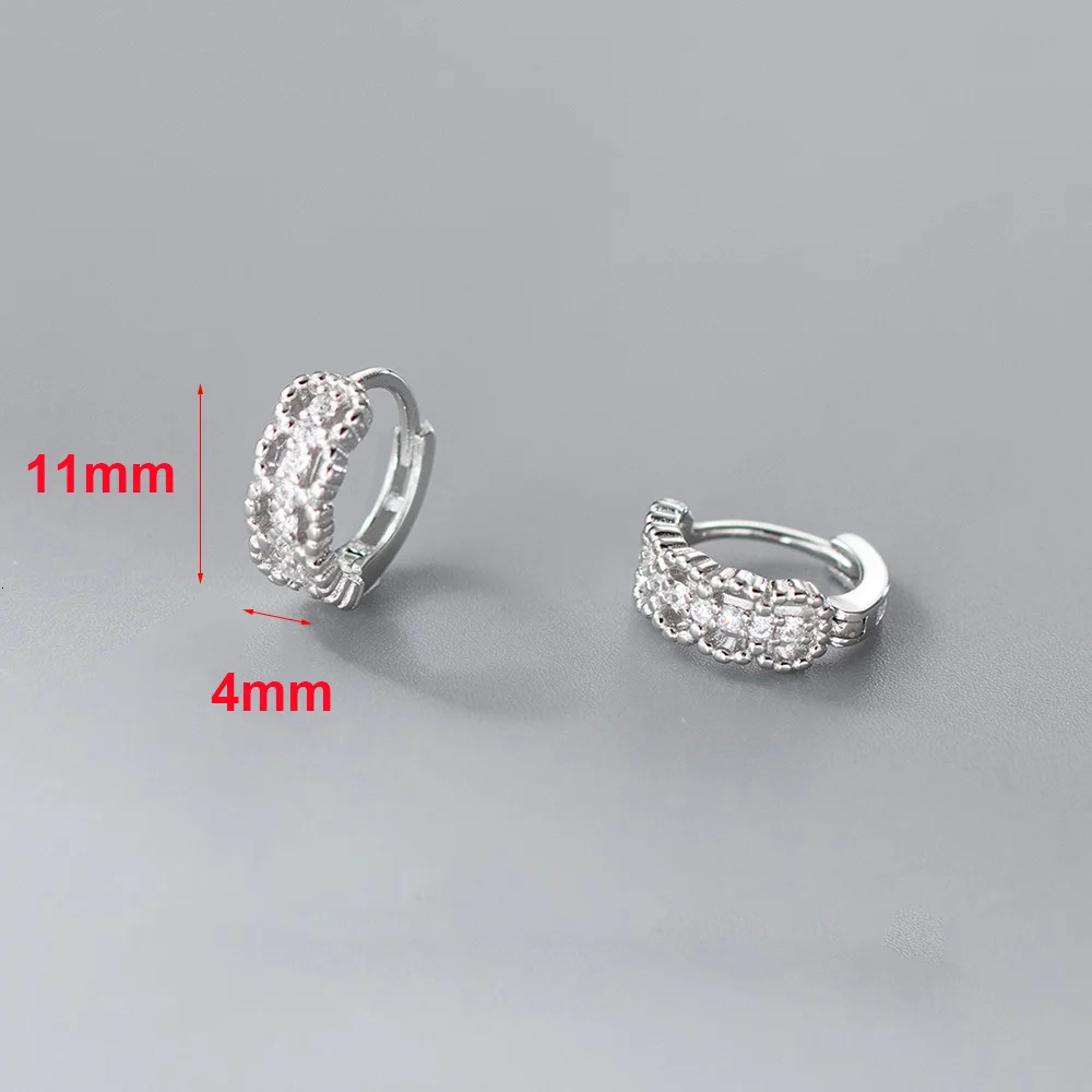 INZATT Real 925 Sterling Silver Lace Zircon Flower 18K Gold Hoop Earrings For Women Cute Fine Jewelry Light Accessories 250930