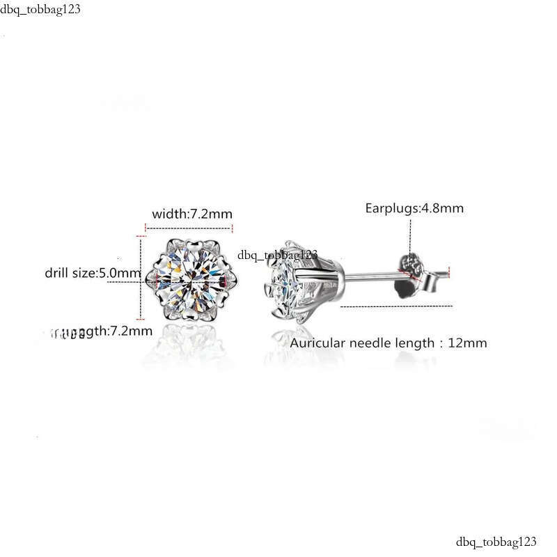 hoop for women D color VVS1 2CT moissanite earrings anti allergy solid sterg sier plated thicker gold designer jewelry woman gift