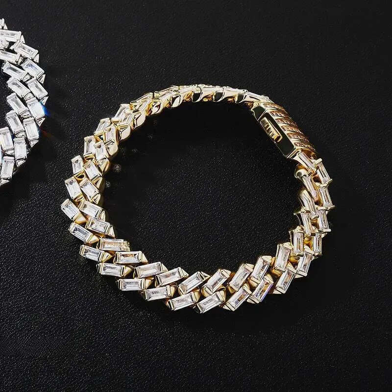 necklace moissanite dia men designer Customization Cuban Full Iced Out Hiphop Chain Pass The Dia Test ice out cuban k chain