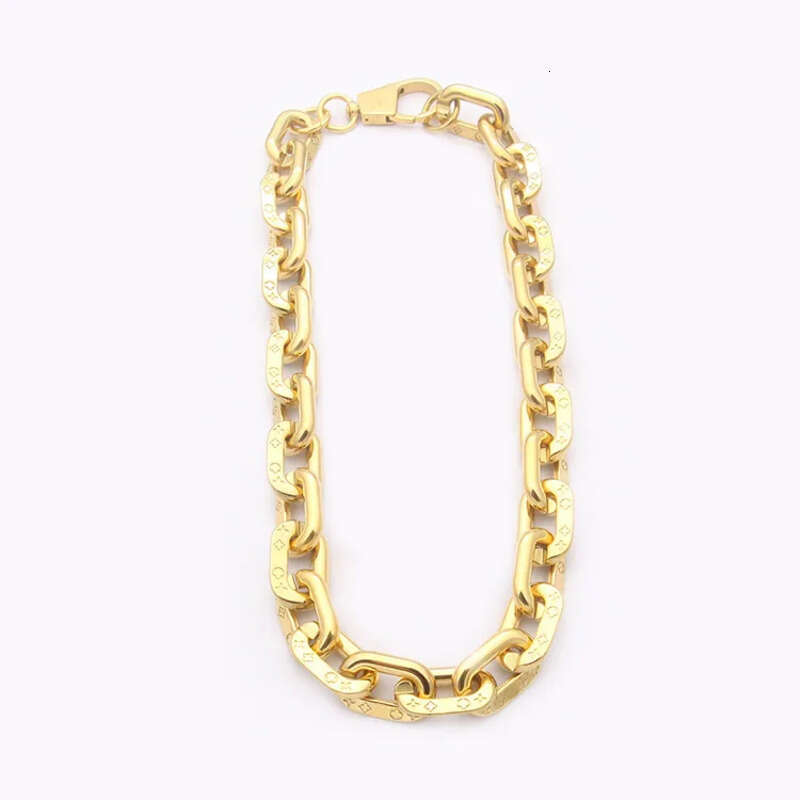V Letter Mens Designer Titanium Stainless Steel Gold Chains Thick Chain Printed Necklace Jewelry For Womens