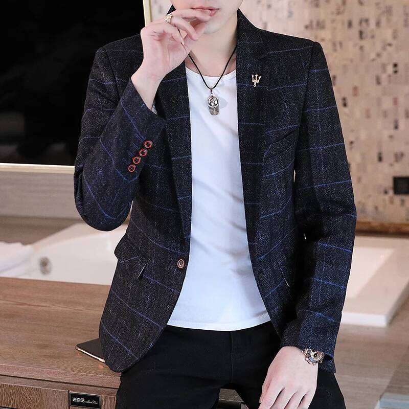 Men's Slim Fit Business Casual Shirt 2025 Korean Fashion Handsome All Seasons Polyester Boutique Style