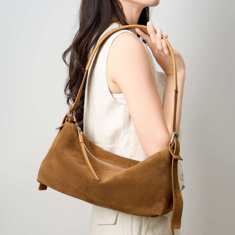 designer bag Luxury bag Crossbody for Women, Suede Genuine Leather Handbag, Light Luxury Commuter New Single Shoulder Bag, Niche High-End Underarm Bag