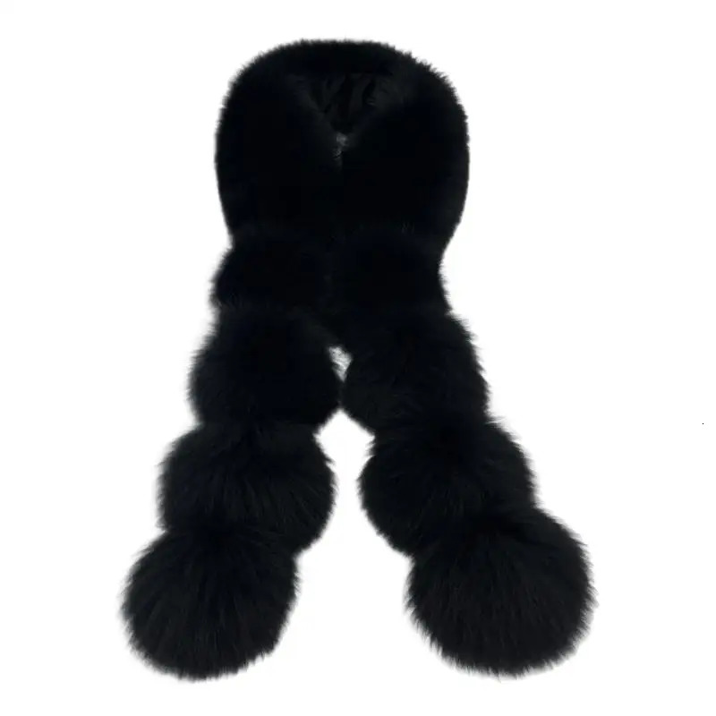 Long Faux Fox Fur Scarf Women Winter Warm Soft Furry Scarves Casual Lady Outdoor Neck Warmer Collar 250929