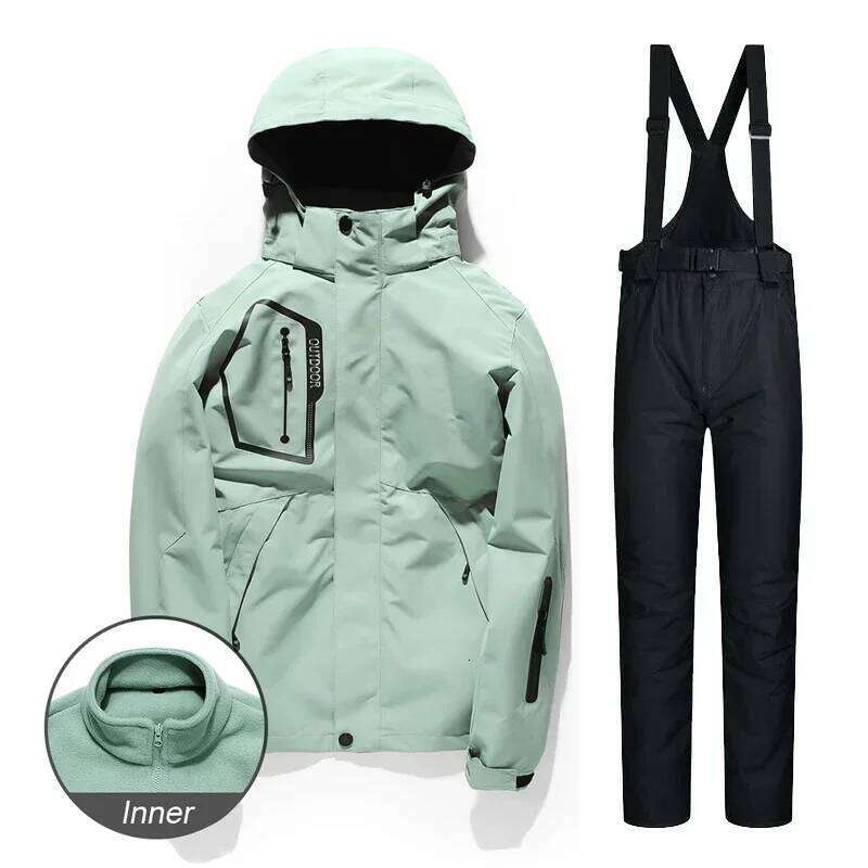 Suit Women Winter Ski Fleece 3 In 1 Jackets And Snow Pants Warm Waterproof Female Jacket Snowboard Hiking