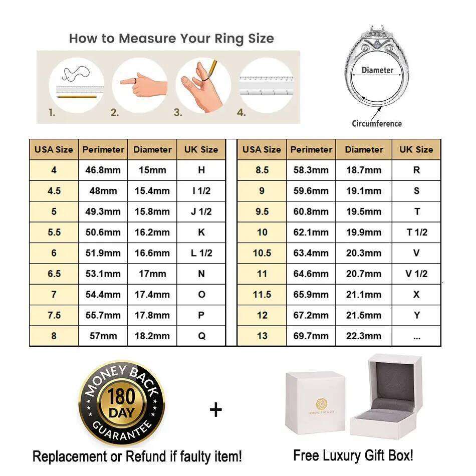 Newshe Sterling Sier Moissanite Wedding Rings for Men Half Eternity Brilliant Round Imitation Dia Engagement Band