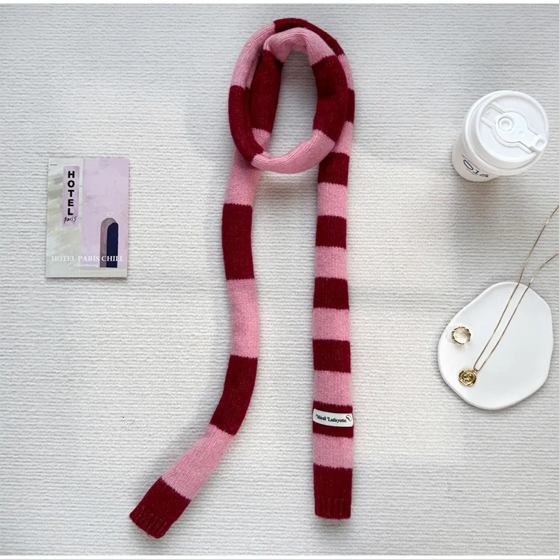 Spicy Girl Dopamine Scarf Y2k Striped Scarf Collocation Clothing Accessories Rainbow Color Long N Scarves Korean Style 250929