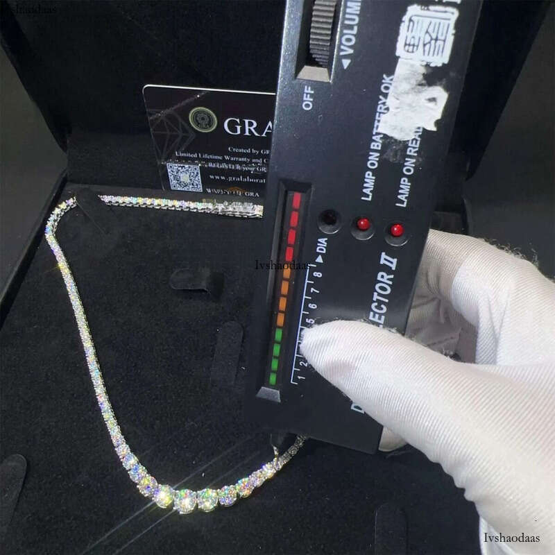 Fashion Women Female Gift Jewelry VVS Moissanite Sterling Sier Hip Hop Cluster Tennis Chain Necklace