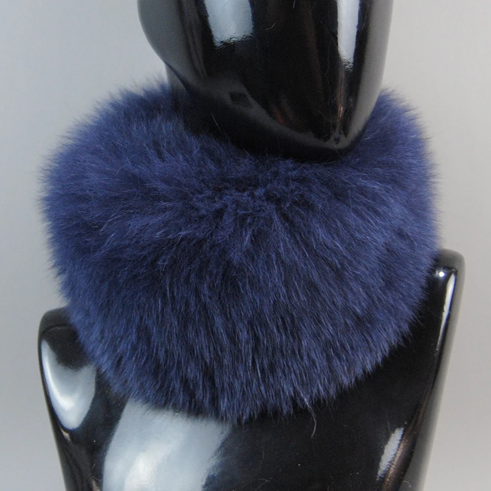Natural Good Elastic Knitted Genuine Real Fox Fur Ring Scarves Warm Fox Fur Headband Women Winter Fashion Real Fox Fur Scarf 250929