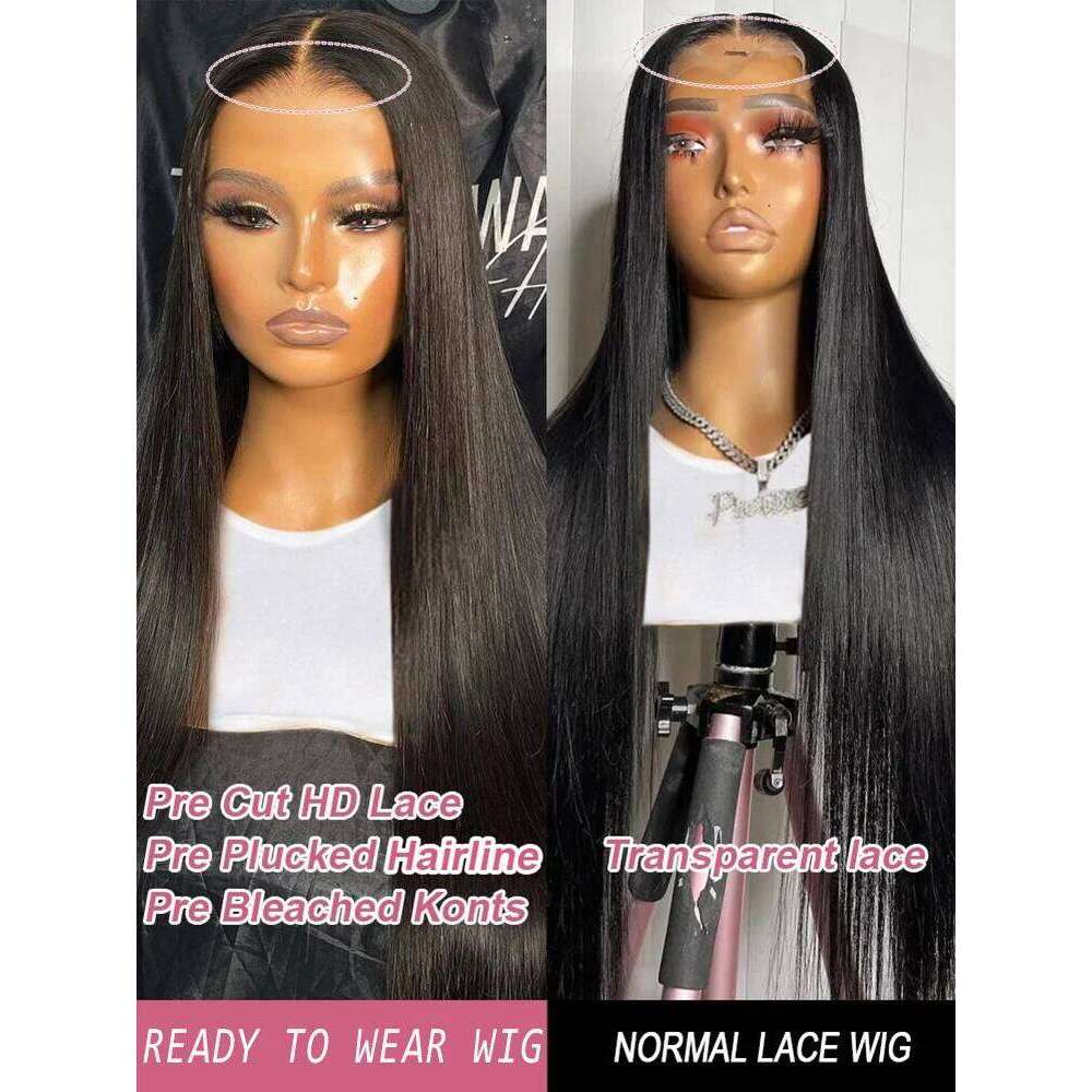 Glueless 6X4 5X5 9X6 Pre Cut Closure Wigs Smooth Straight 360 13X4 13X6 Lace Front Wig Human Hair Xiusiyuan2510