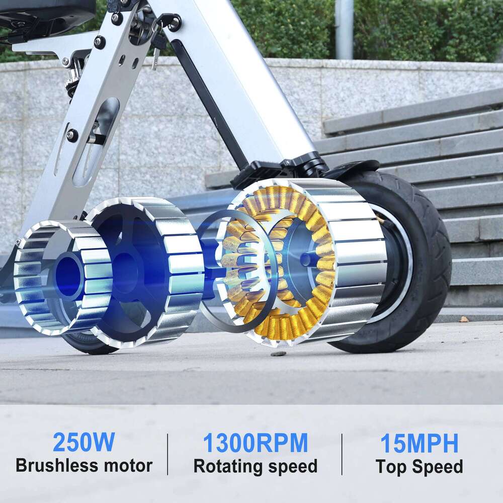 TpMate ES Lightweight Foldable Electric Scooter wheel Mobility Trike for Adults with Removable Battery Mph