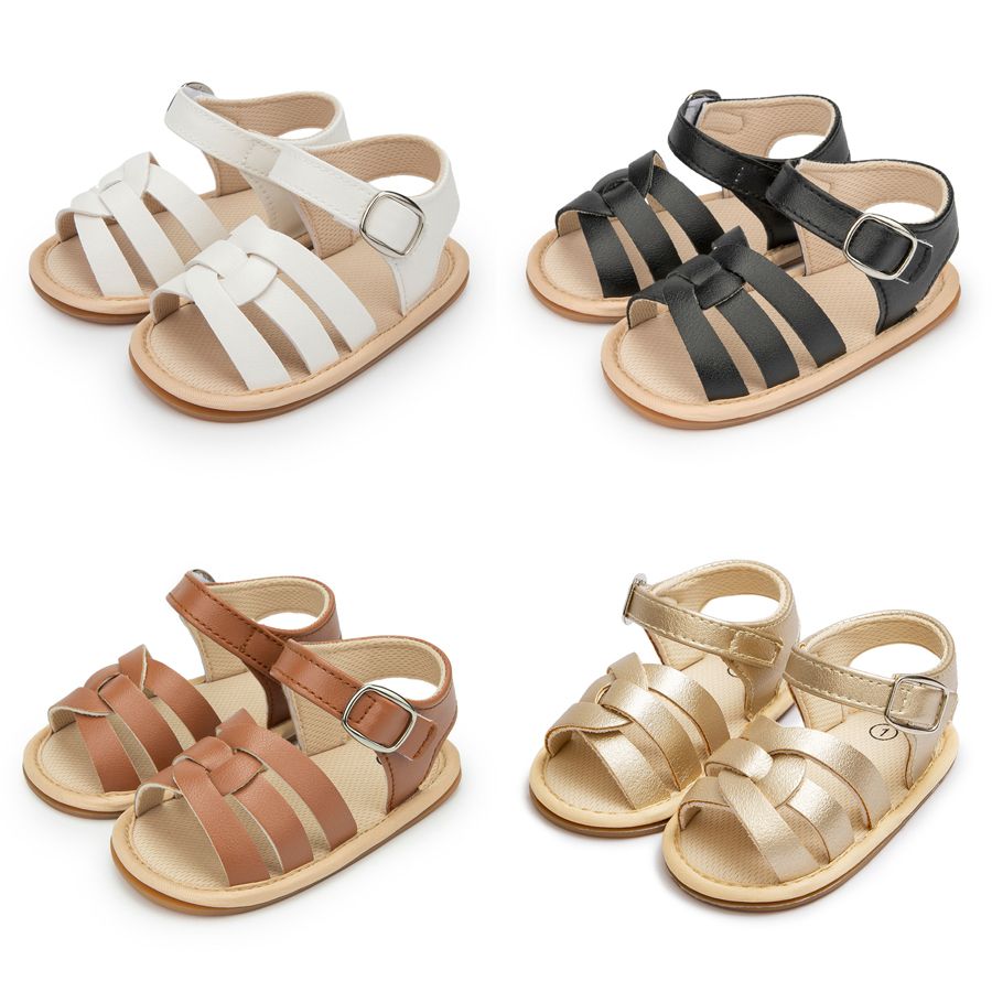 Baby Boys Sandals Toddler Girl Flats Non-slip Rubber Sole Baby Beach Sandals Crib First Walker Summer Baby Shoes Size 0 - 18 Months K0724