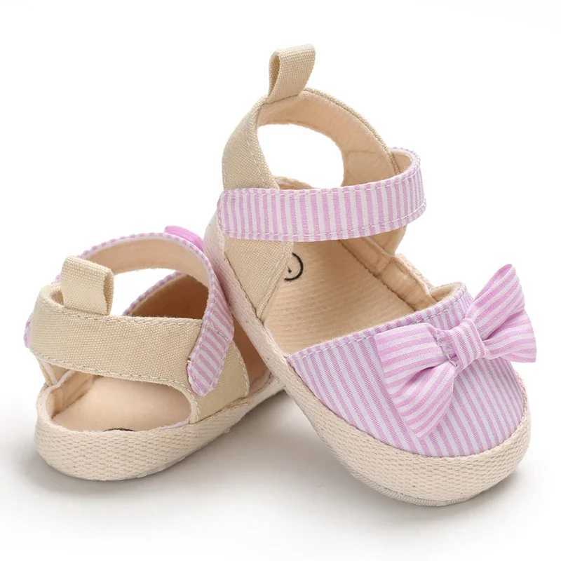 Summer Girl Baby Casual Sandals Soft Sole Comfortable Lightweight Walking Shoes Bow Canvas Baby ShoesJ250930