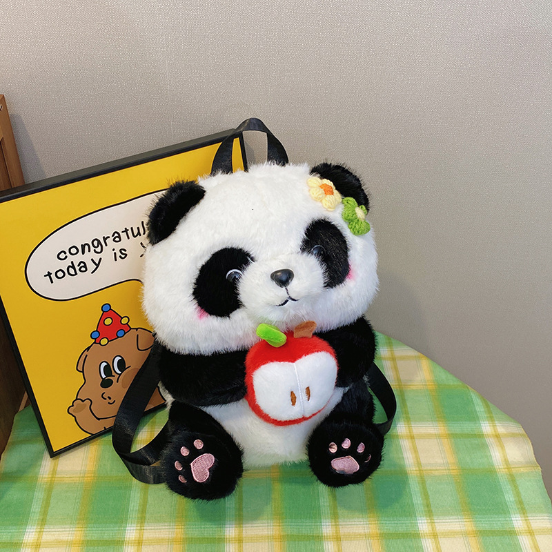 2025 New Cute Panda Backpack Designer Plush Bag Lightweight Travel Backpack