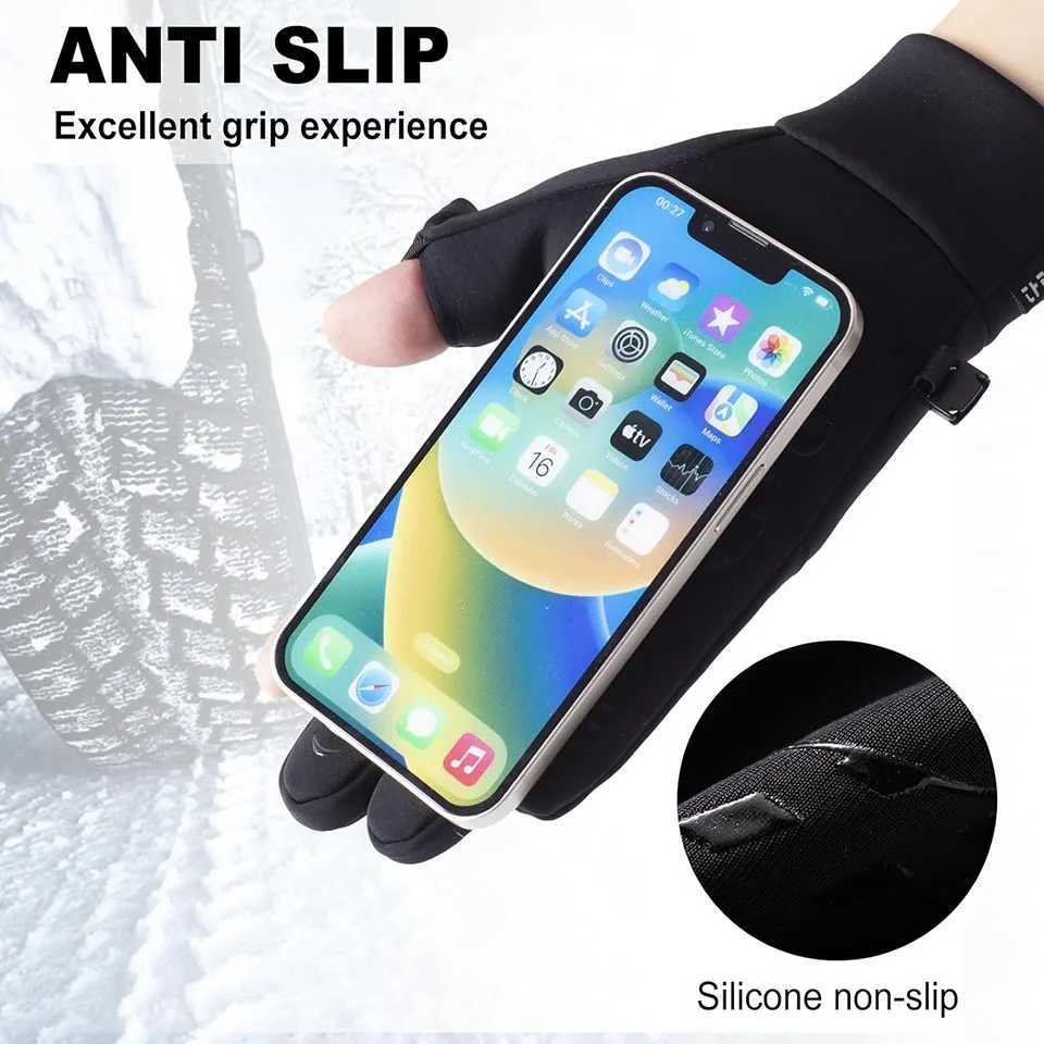 GTUBIKE Winter Fishing Gloves 2 Fingers Flipped Waterproof Winter Gloves Windproof Photography Men and Women Warm Fishing Tools Z250925
