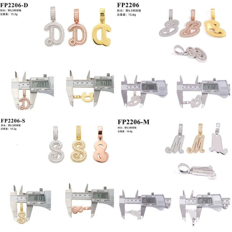 Hot selling new personalized letter hip-hop with sier Mosonite GRA certificate pendant that can pass through a dia pen