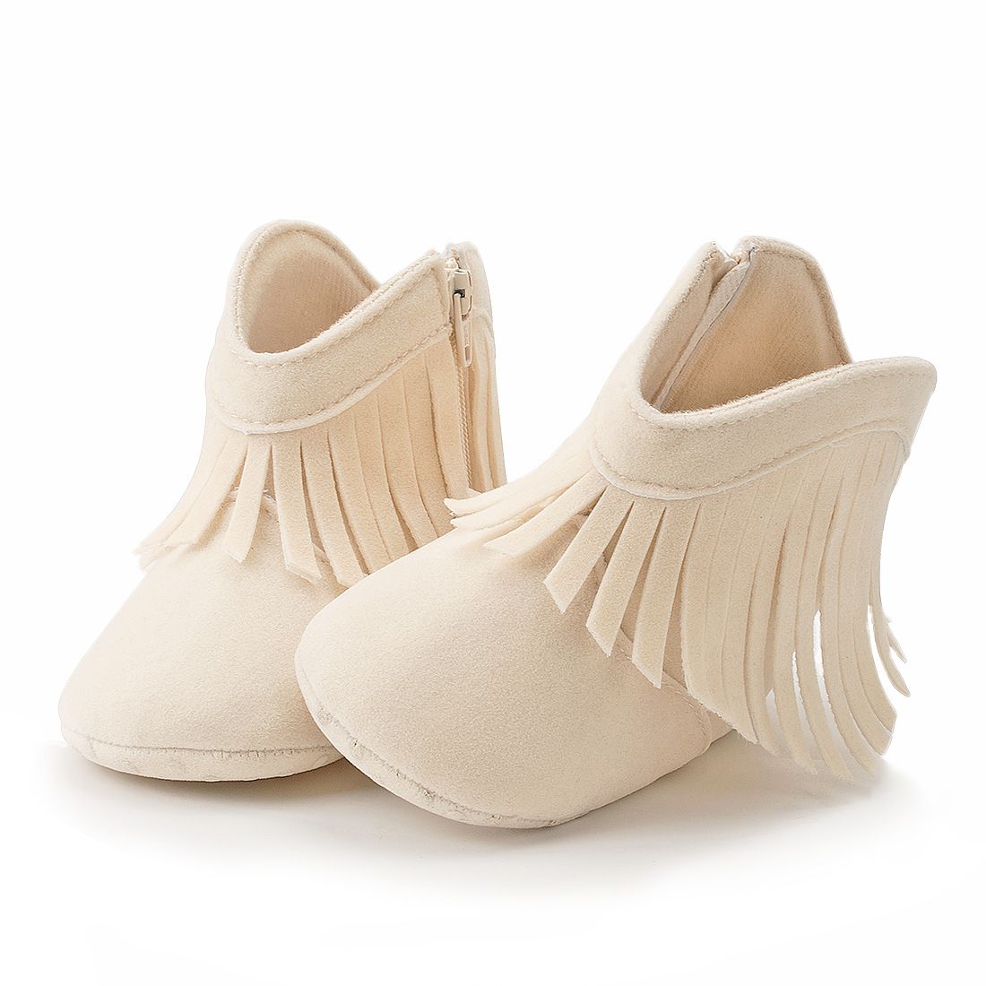 Toddler Tassel Boots Newborns Prewalkers For Baby Girls Kidszworld Infant Winter Warm Moccasins Non-Slip Soft Bottom Zipper Closure Shoes K005