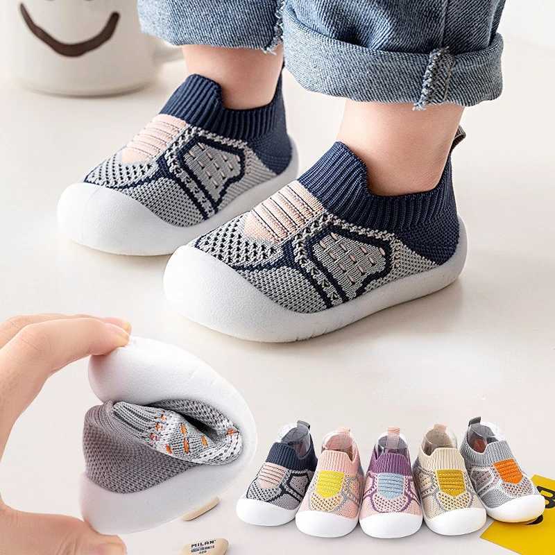 Baby Shoes Antislip Breathable Infant Crib Floor Socks with Rubber Sole for Children Boys Mesh Shoes Soft Bottom Baby Girl J250930