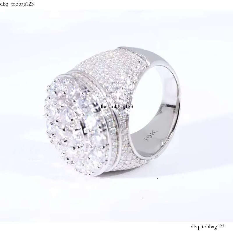 Wholesale Hip Hop Style 14K Gold VVS Moissanite Men Ring Iced Out S Sier Dia Cuban Link Star Rings