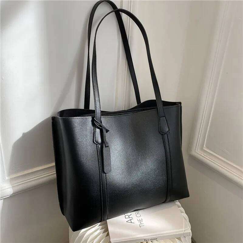 Large Capacity Women's New Soft Leather Tote Bag, Casual and Versatile Single Shoulder Bags for Woman Korean Style Handbags