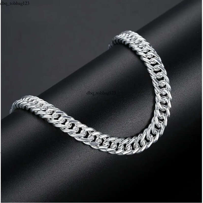2024 Top Sell Link Chain Bracelets Simple Fashion Jewelry White Gold Fill Personality Men Women Wedding Beach Bangle For Love Gift