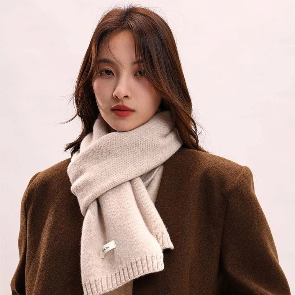 Solid Color Knitting Wool Scarf Coldproof Windproof Long Thickened Neckscarf Versatile Classic Winter Warmer Scarf Outdoor 250930