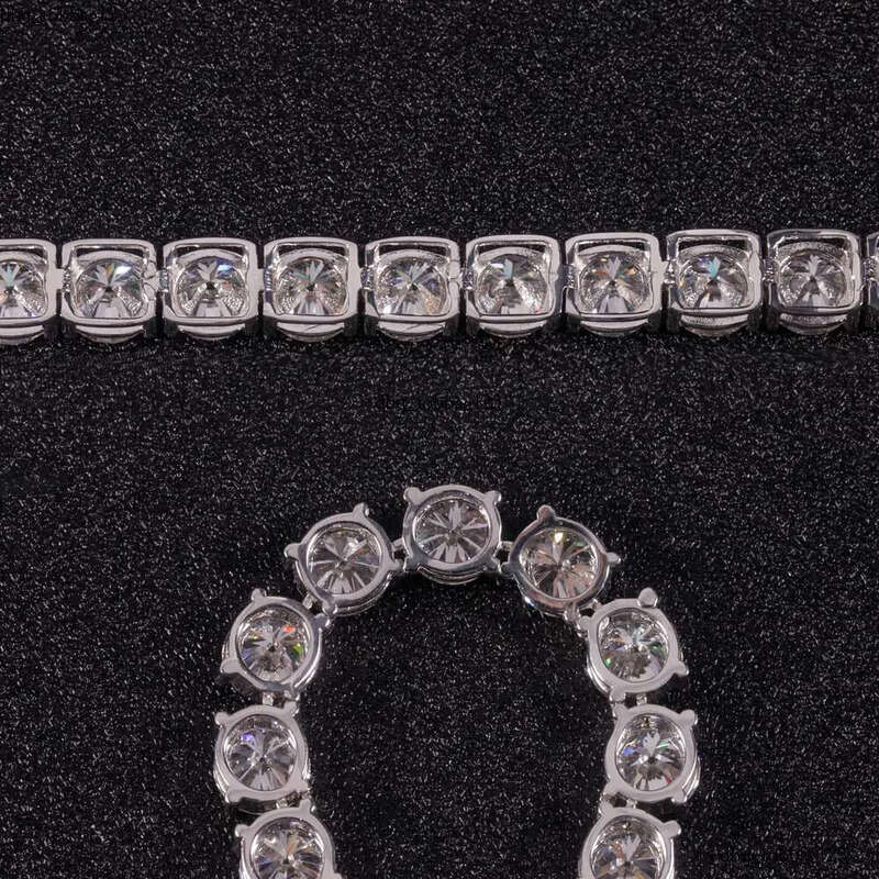 Iced Out D Color VVS Sterling Sier 2MM 3MM 4MM 5MM 6.5MM Moissanite Dia Necklace Tennis Chain For Men Women