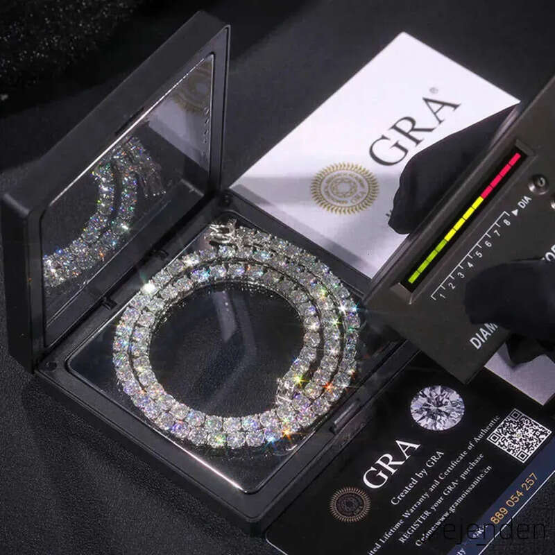 designer bracelet necklace Hip-hop tennis sterling sier VVS Moissanite dia cluster Iced out cuban chain for men women
