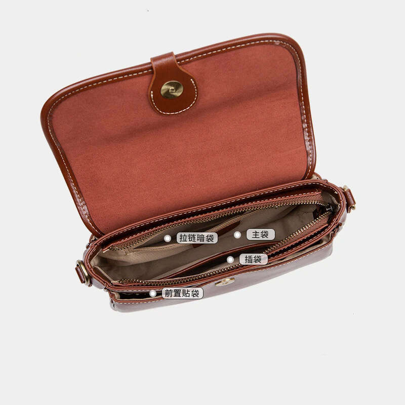 Genuine Leather 2025 New Fashion High-End Small Square Cowhide Shoulder Casual Women's Crossbody Bag