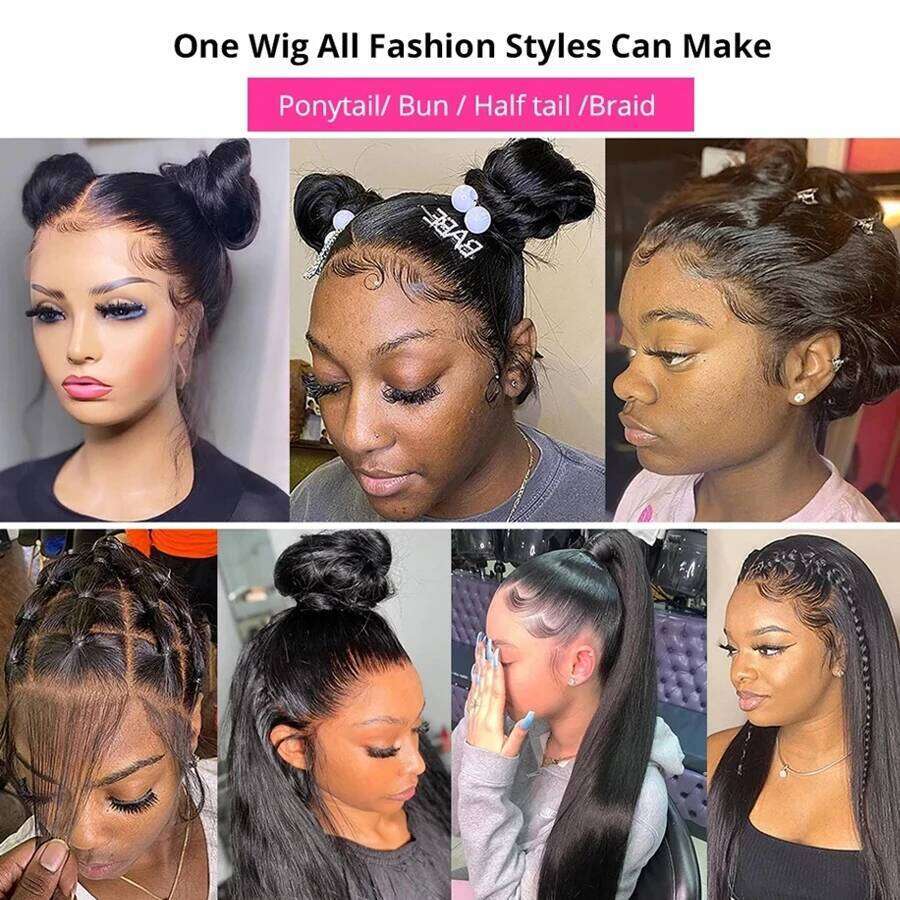 180 Density 13X4 13X6 360 4X4 Transparent Bone Straight Lace Front Human Hair Brazilian Frontal Wigs For Black Women Xiusiyuan2510