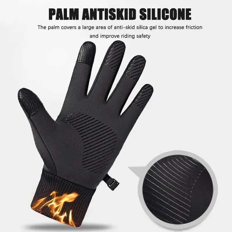 Fleece Lined Winter Thermal Gloves Waterproof Windproof Full Finger Touchscreen Gloves Outdoor Sports Cycling Motorcycle Warm Z250925