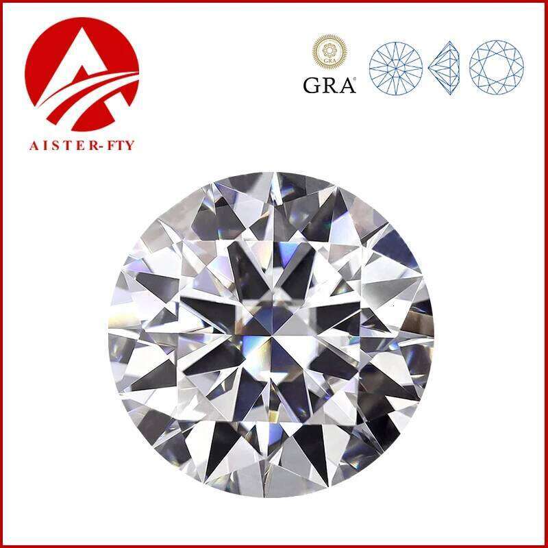 Real Moissanite Stone D Color 3EX Round Cut 0.1-12.0ct VVS1 Moissanita Loose Gemstones Pass Dia Tester with GRA Certificate