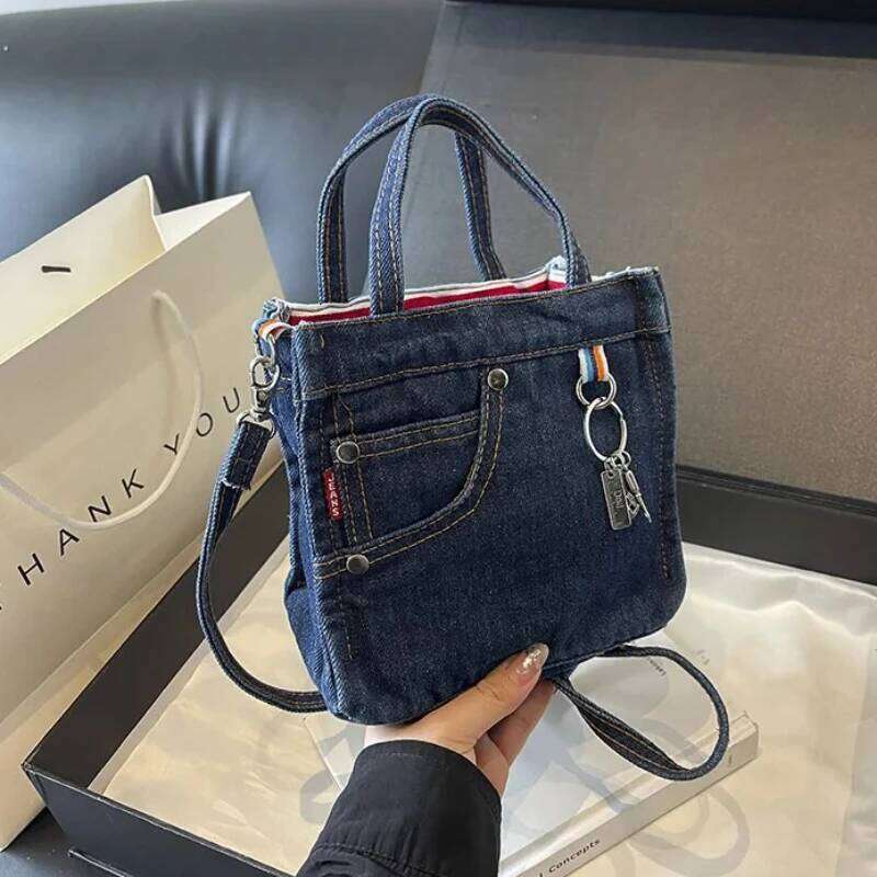 Ladies' Crossbody Creative Retro Washed Denim Personalized Fashionable Verstaile Handbags High-quality Shoulder Bags Girl