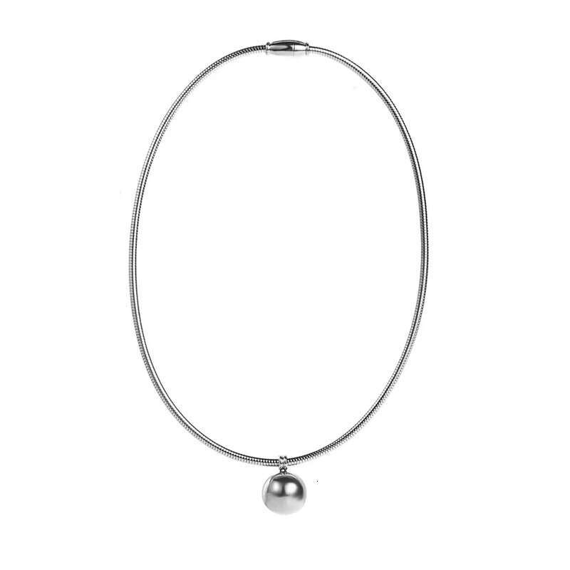 Ins Top Sell Heart Pendant Simple Fashion Jewelry Titanium Stainless Steel Circle Party High Quality Smooth Snake Chain Women Necklace For Lover Gift 