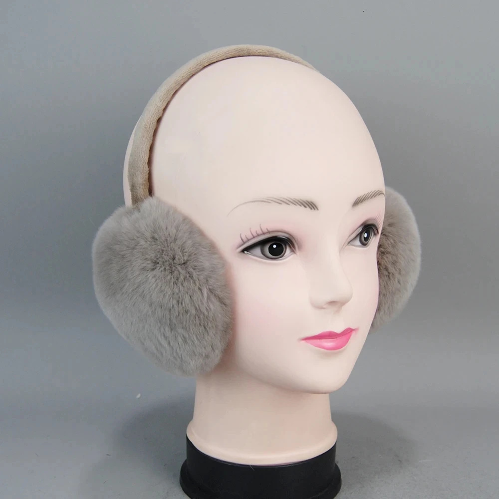 Women Winter Quality Real Rex Rabbit Fur Earmuffs Rex Rabbit Fur Earmuff Lovely Girl Genuine Rex Rabbit Fur Earcaps 250930