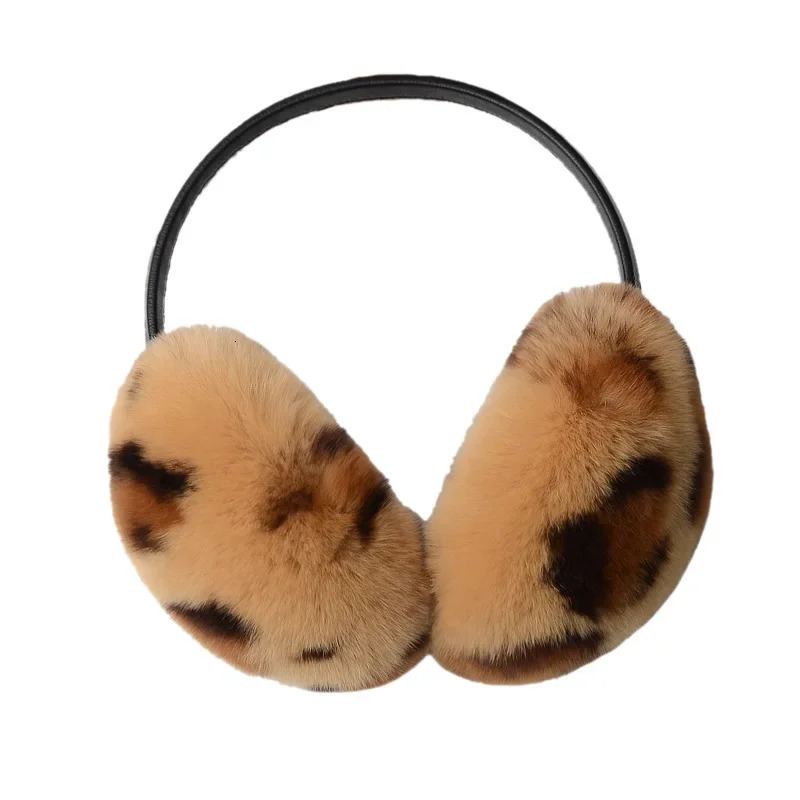Retractable Rex Rabbit Fur Ear Muffs for Women Winter Warm Fleece Lined Extreme Cold 250930