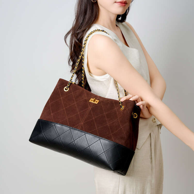 designer bag Luxury bag Handbag Commuter High-End Feel Shoulder Large Capacity Suede New Women's Crossbody Genuine Leather Bucket Bag