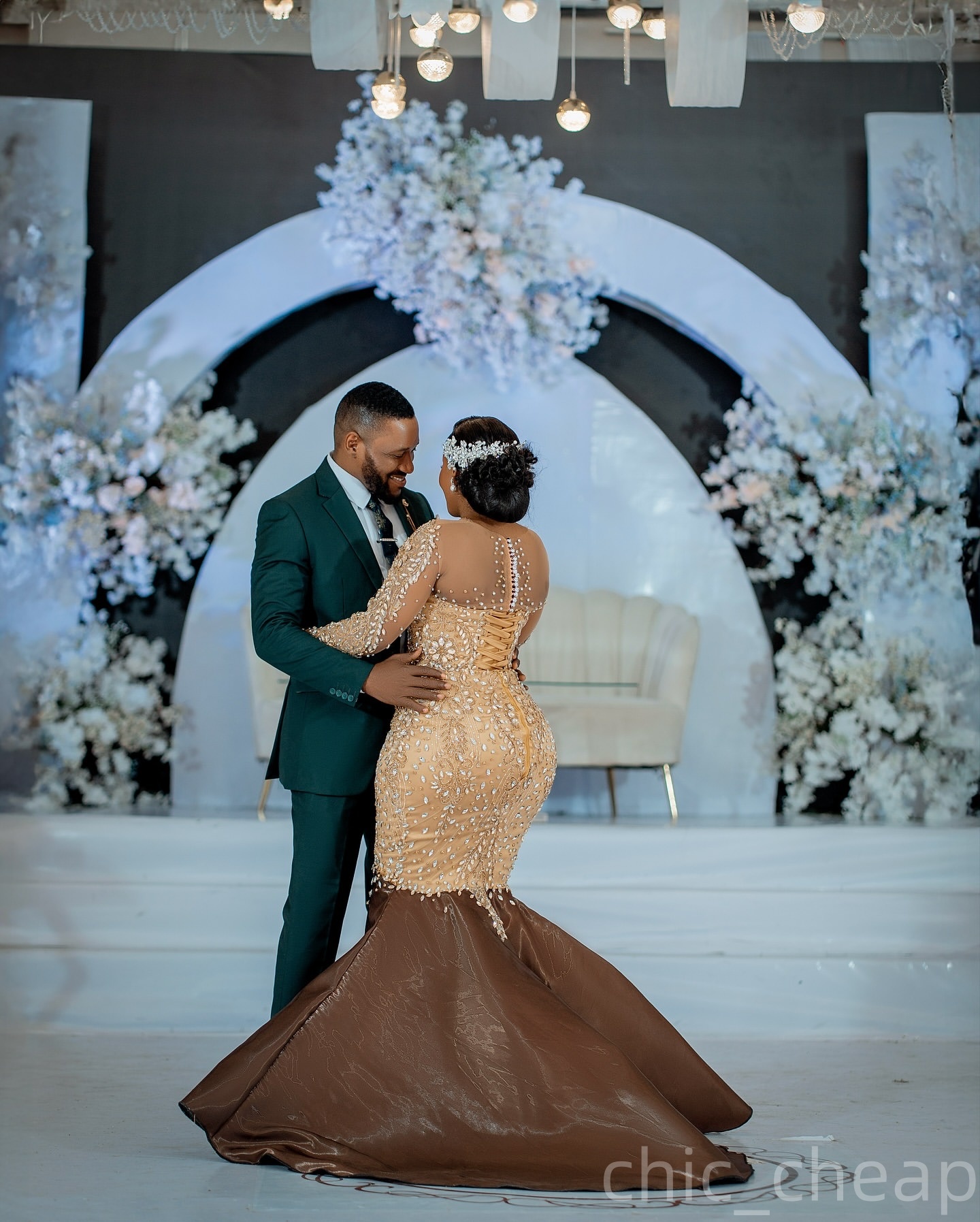 Brown Mermaid Evening Dresses Illusion Beaded Crystals Satin Lace Up Prom Formal Party Second Birthday Engagement Gowns Plus Size Dress For Special Oc