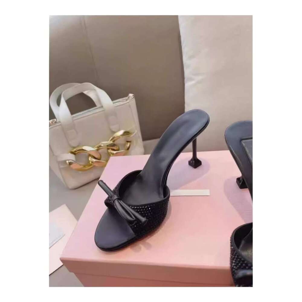 Rhinestone Strap for Women 2025 New Fashion Show High heels Thin Designer Shoe heel Round Toe Bowknot Sandals