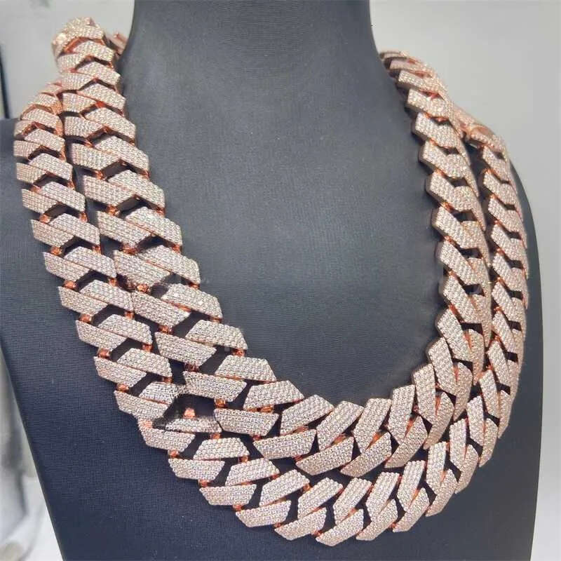 necklace moissanite chain Ready to Ship 18mm 4row Vvs1 Moissanite Gra Certififcates Customized Name Lock Iced Out Miami Cuban Link