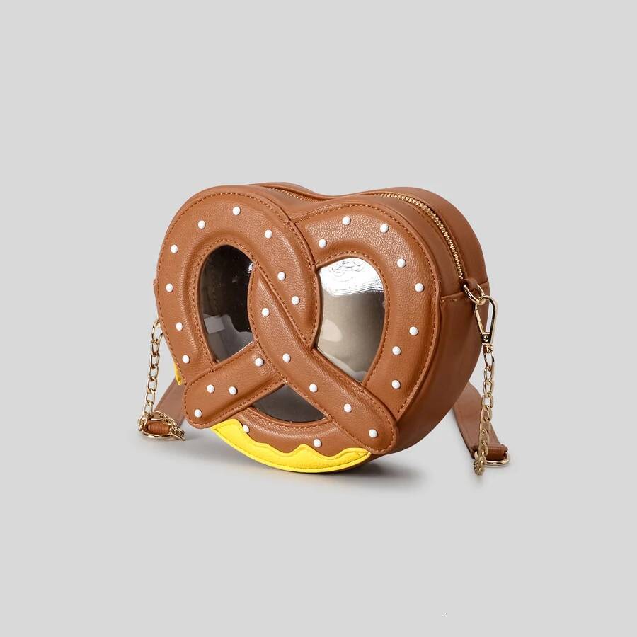 Funny 3D twisted soda bread design messenger bag cute transparent love hearts women shoulder crossbody bags novelty small purses high-quality