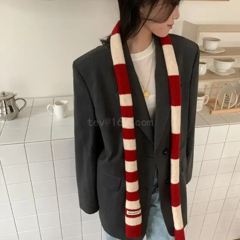 Vintage Stripe Color Neckerchief Sausage Pattern Scarf Soft Warm Fashion Scarves for Fashion Youth 250929