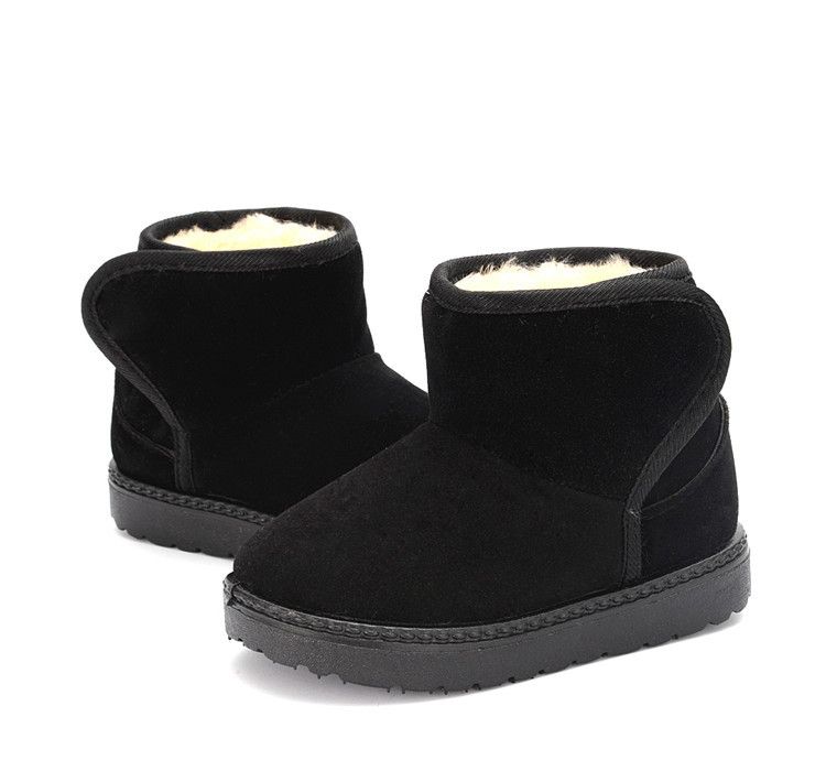 Kids Snow Boots Winter Fashion Non-slip Toddler Boots Skiing Solid Color Warm Pattern Soft Thick Bottom Kid's Shoes Sizes 21 - 38 K0483