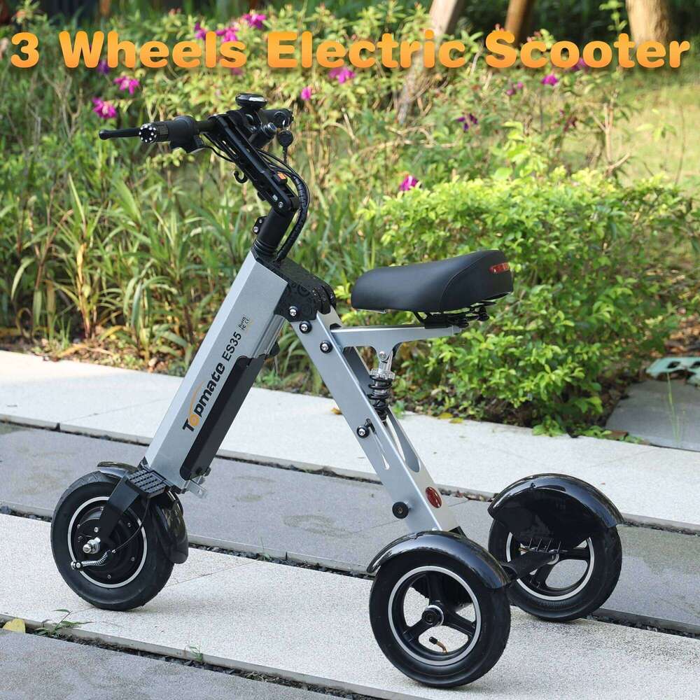 TpMate ES Lightweight Foldable Electric Scooter wheel Mobility Trike for Adults with Removable Battery Mph