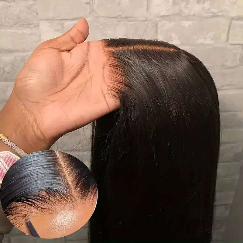 5X5 HD Transparent Lace Front Glueless Closure Human Plucked & Pre Cut 250% No Glue Wig For Natural Straight Hair Xiusiyuan2510