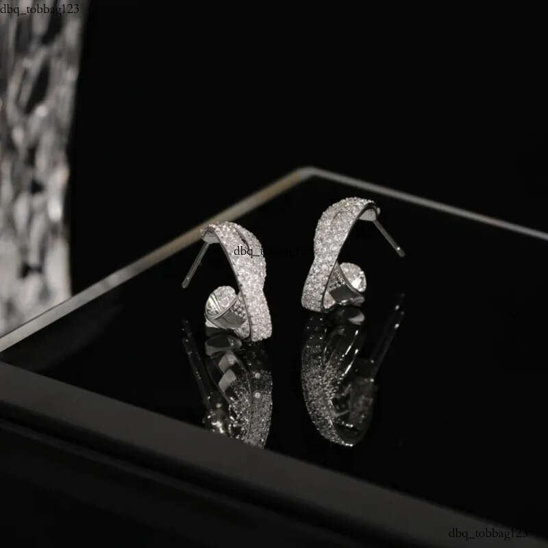 S Sterling Sier Stud Earrings Sparkling Jewelry Pave 5A CUbic Zircon CZ Dia Gemstone Brand Party Women Wedding Cross Earring For Mother Day Gift