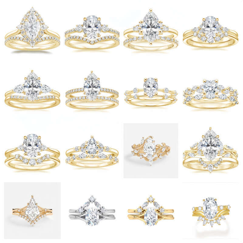 Grown Engagement Fashion Jewelry Gold Lab Wedding Ring