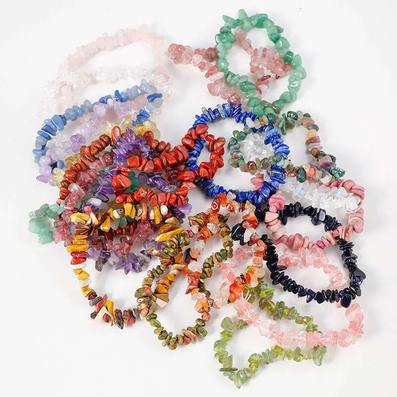 Natural Crystal Chip Stone Stretch Bracelet