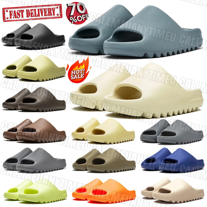 Designer Slides Onyx Bone White Resin Sand Indoor EVA Solid Slider Flat Slippers Beach Mens Womens Slippers Flip Flops sandals classics Rubber Slide 36-48