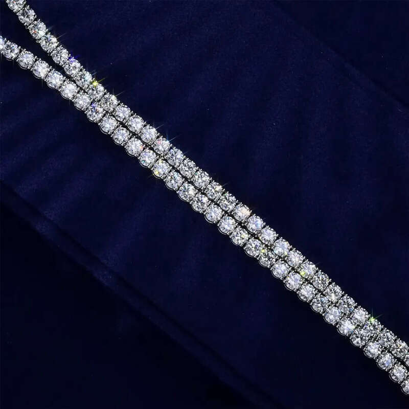 Elegant 3mm VVS Clarity Gold Plated Sier Hypoallergenic Gift Moissanite Tennis Chain