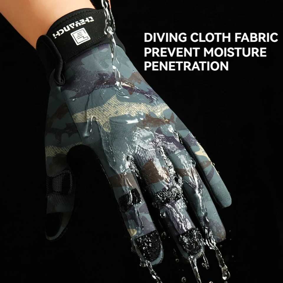 WALK FISH Fishing Gloves Flip Finger Touch Screen Thickened Silicone Antislip Waterproof Wearresistant Fall Winter Outdoor Z250925